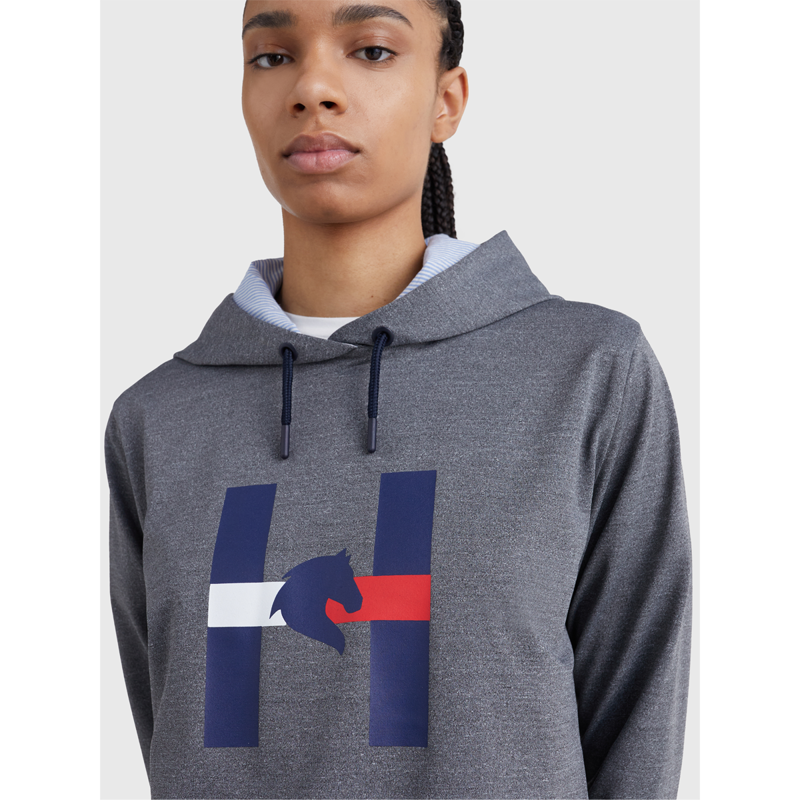 Tommy Hilfiger Women's Horse Graphic Sport Hoodie - Grey Melange-4